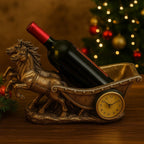 Suport Decorativ pentru Vin cu Ceas – Model Cai / Model Elefant