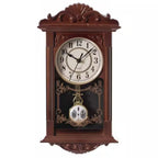 Ceas de perete vintage cu pendul, aspect lemn, 41 cm x 22 cm x 7 cm
