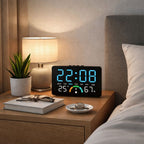 Ceas digital LED cu termometru si higrometru Afisaj mare iluminat