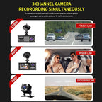RESIGILAT - Camera auto tripla FullHD, 3 camere-fata/spate/interior, ecran 2'', G Senzor