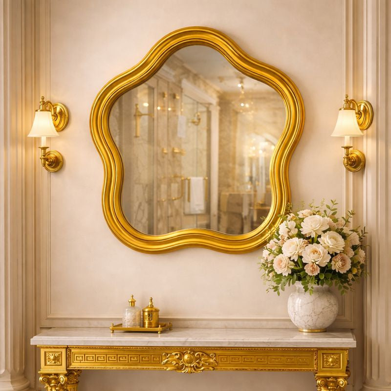 Oglindă decorativa ondulata 60x70 cm – design elegant pentru baie, hol sau dormitor