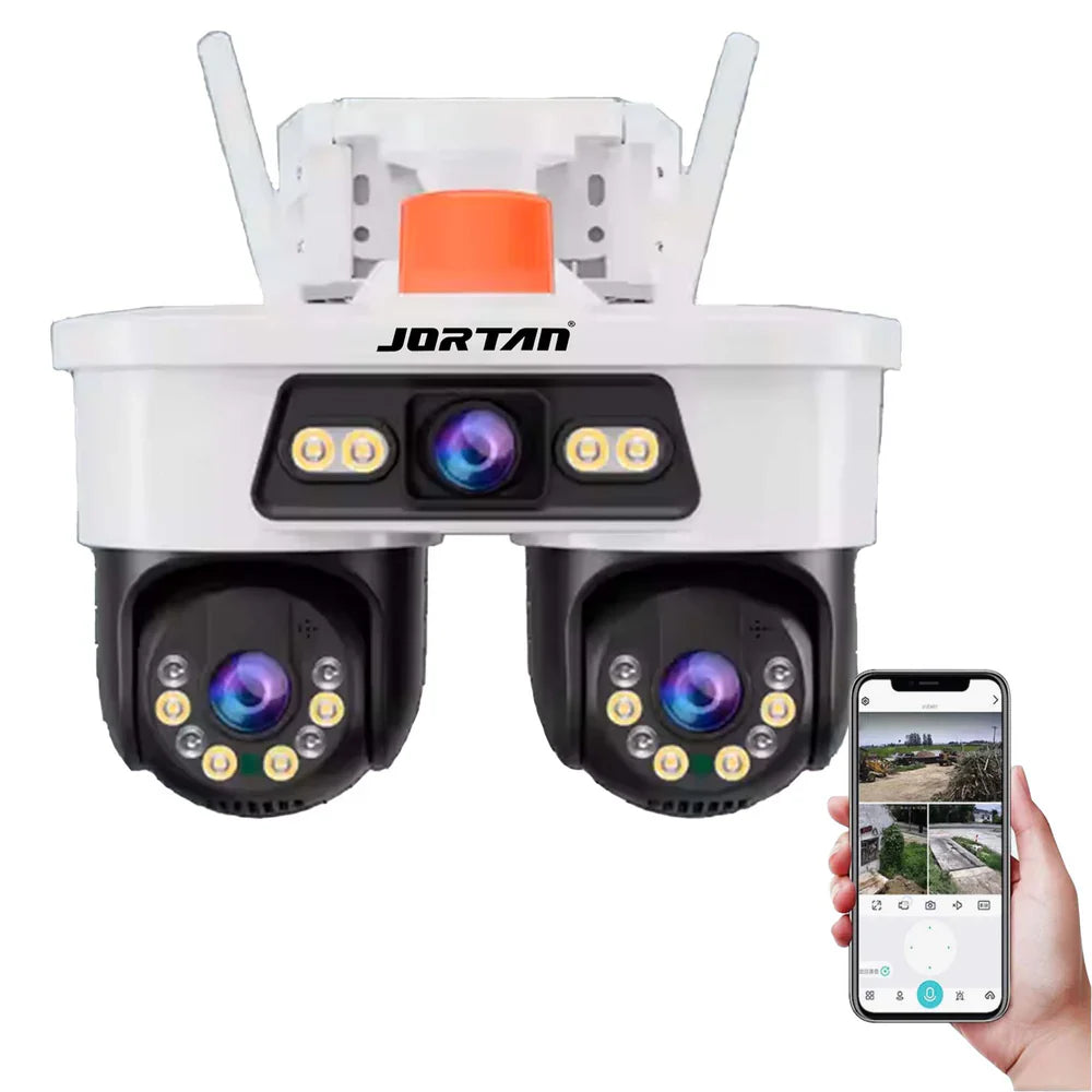 Cameră de supraveghere JORTAN, WIFI, Tripla, 9MP, PTZ 355°, 3 Lentile, IP66, Audio Bidierctional Imagine secundară a produsului