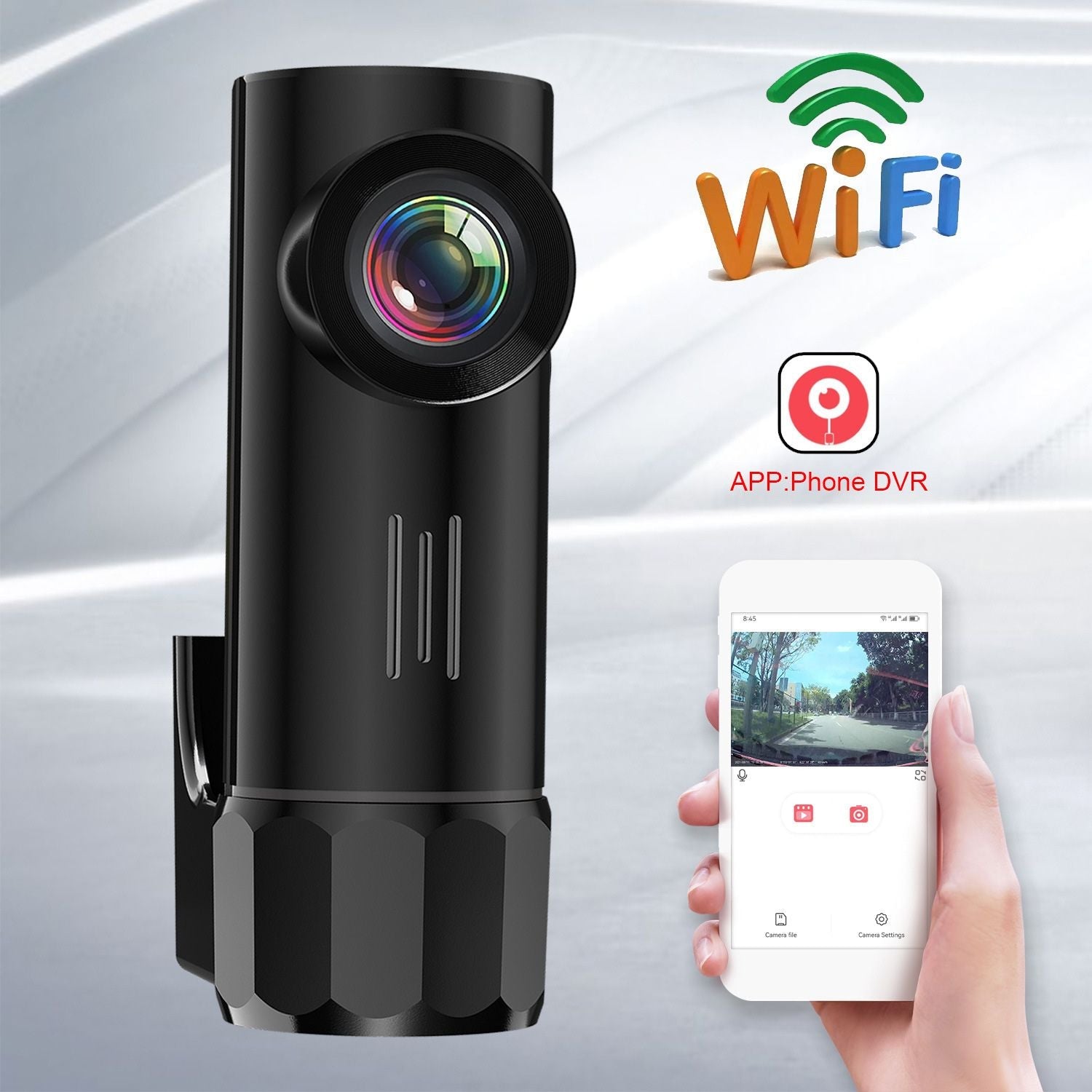 Camera auto DVR HD cu WIFI si conectare la telefon, vedere nocturna si inregistrare in bucla