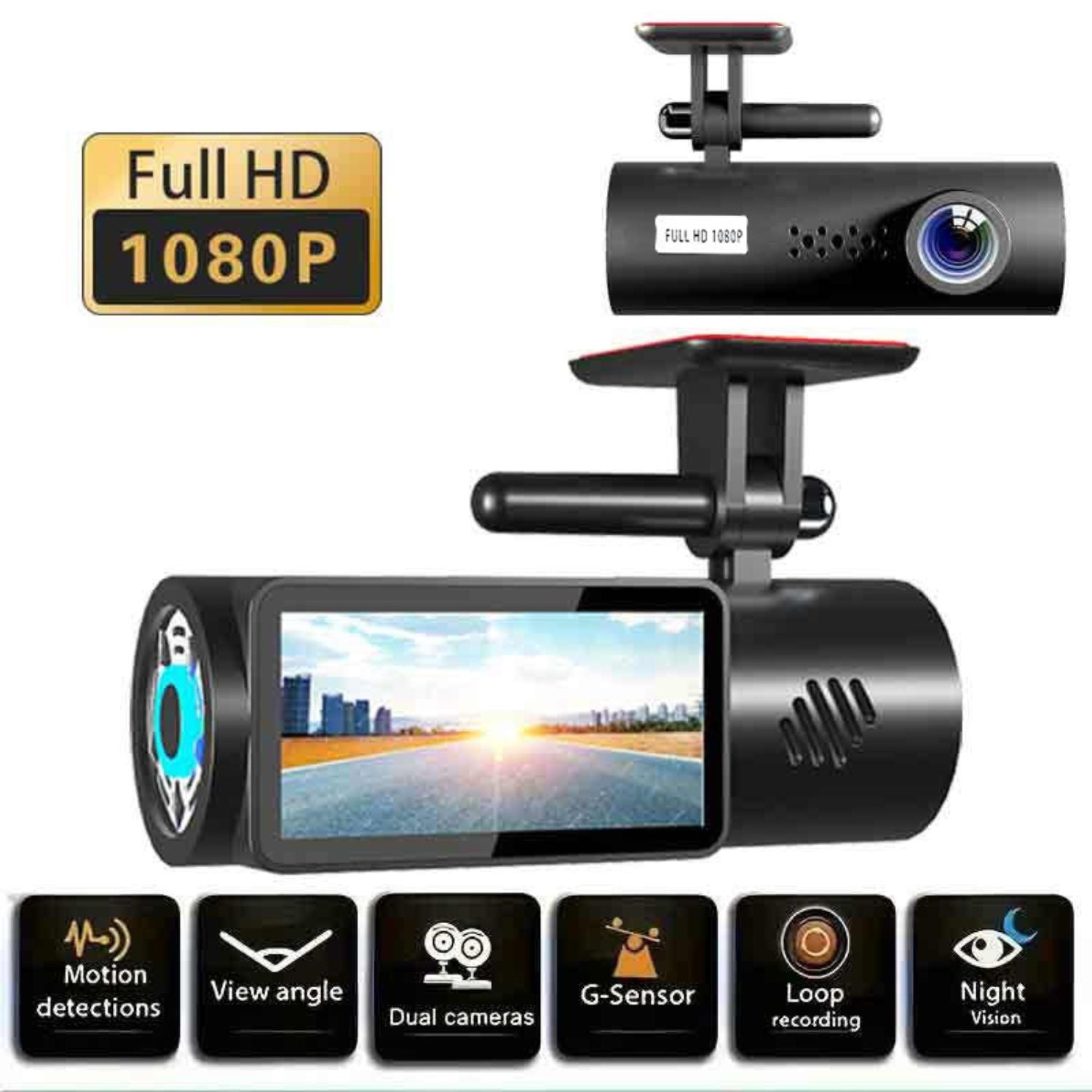 Camera auto DVR HD cu WIFI si conectare la telefon, vedere nocturna si inregistrare in bucla Imagine secundară a produsului