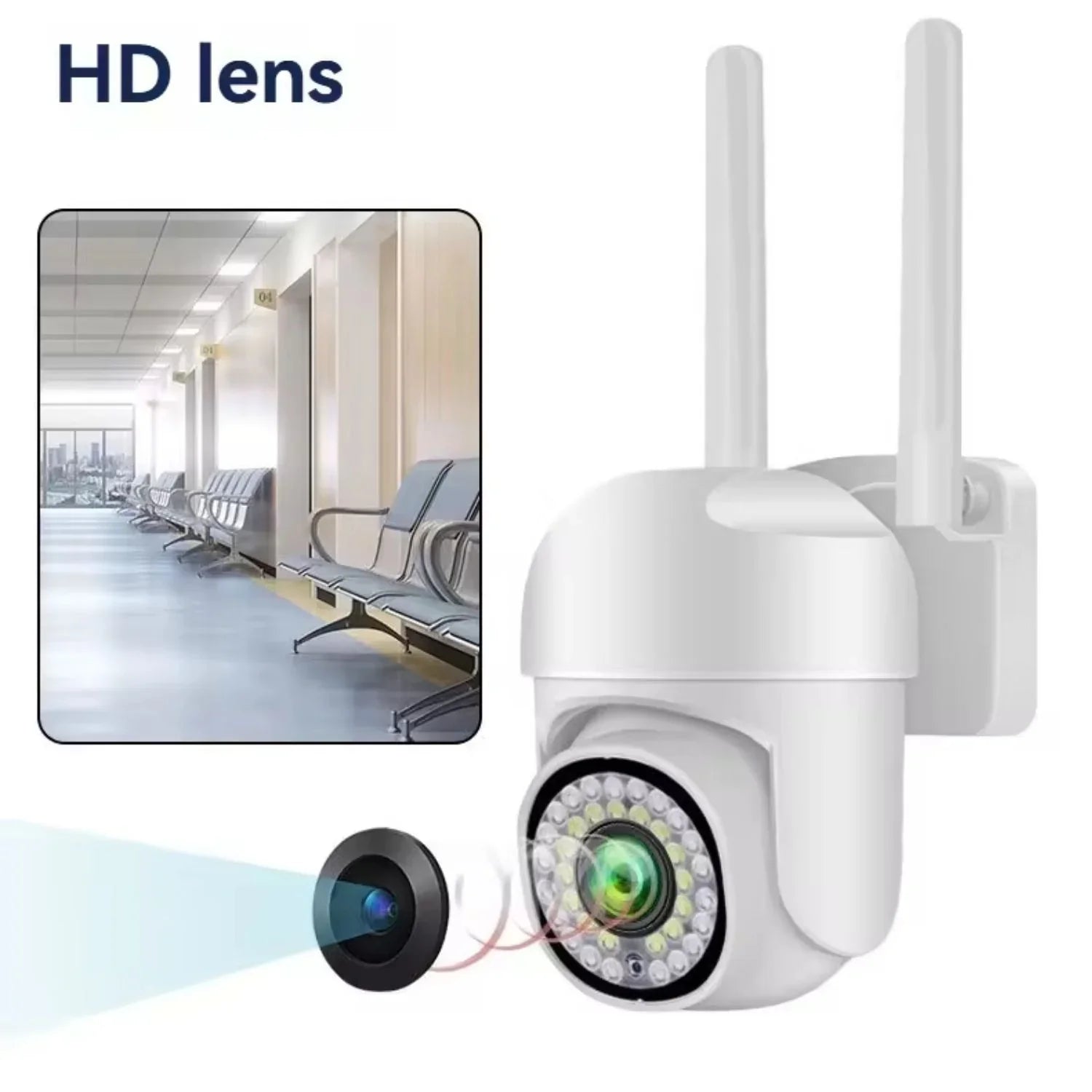 Cameră de supraveghere WIFI pentru exterior cu Card 32GB Inclus, HD panoramica, vedere nocturna