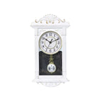 Ceas de perete vintage cu pendul, aspect lemn, 41 cm x 22 cm x 7 cm