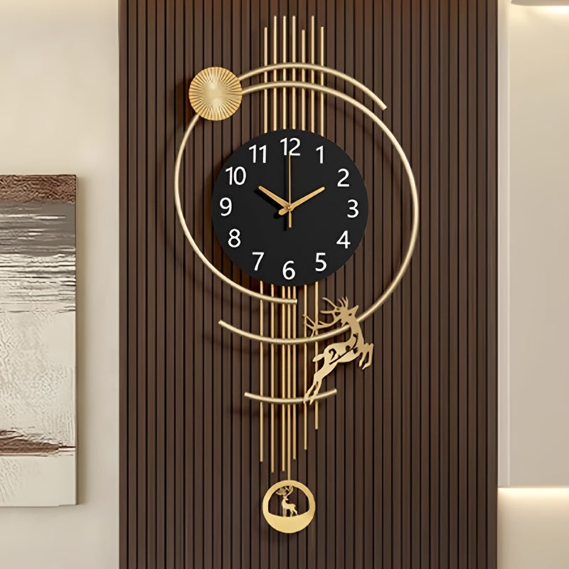Ceas elegant de perete, cu design modern si elemente nautice, mecanism silentios si finisaj metalic elegant Imagine secundară a produsului