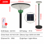 Lampă solara LED 200W, iluminare inteligenta in 3 culori, telecomanda si stalp inclus