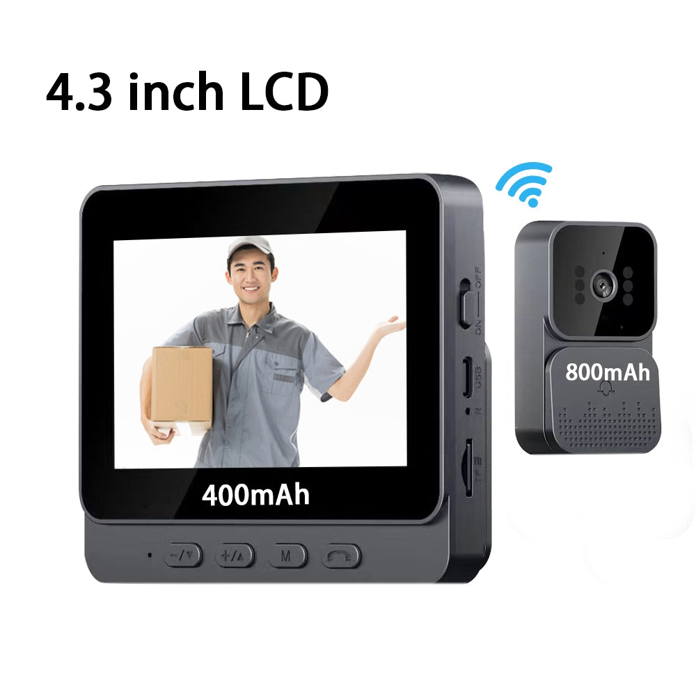 Sonerie video inteligenta Wireless, Ecran IPS 4.3 inch, Night Vision