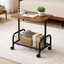 Masuta laterala tip coffee table, carucior mobil cu blat si rafturi metalic, 50x40x30 cm