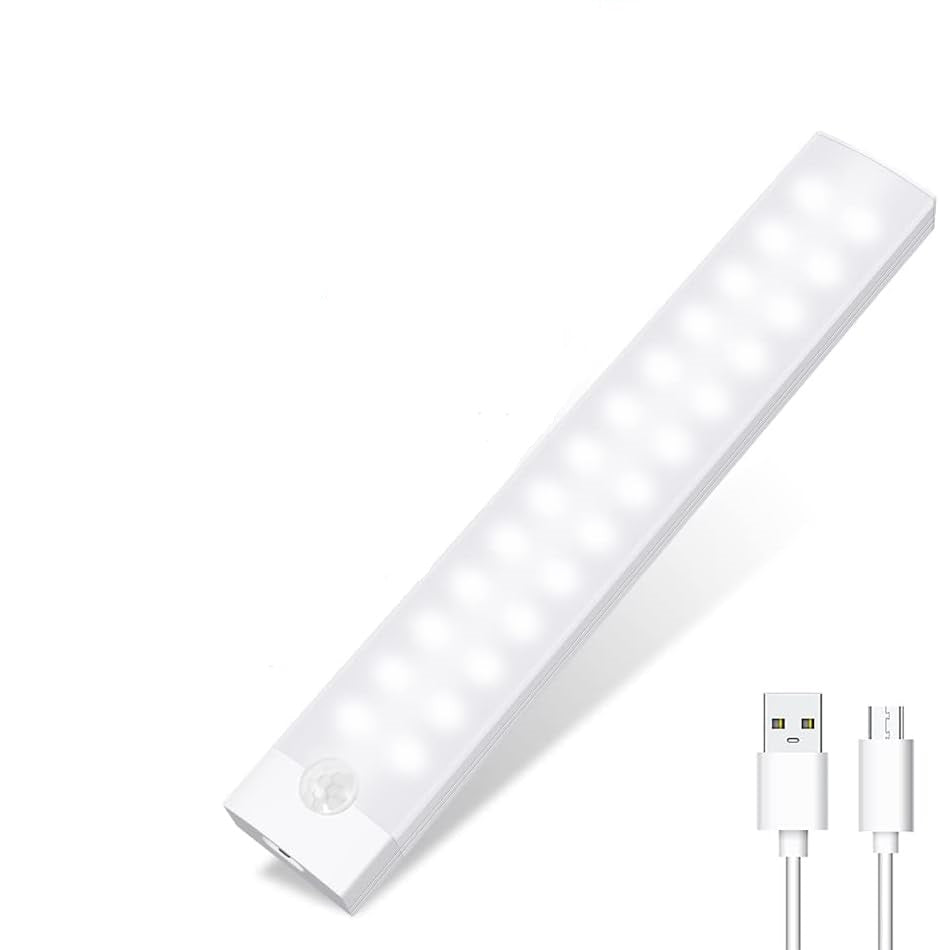 Lampă LED cu senzor de miscare, suport magnetic, reincarcare prin USB, portabila, lumina rece