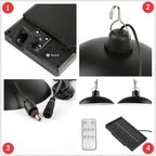 Lampă solara suspendata cu 2 becuri LED, telecomanda, 50W