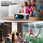 Videoproiector portabil, FULL HD, cu LED-uri, 1200 lumeni, mini proiector, 2000:1, galben