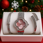 Set Ceas Elegant Dama cu Bratari Decorate cu Cristale