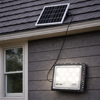 Proiector solar LED Jortan 600/800/1000W cu panou solar, telecomanda, IP66, iluminare exterior