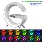 Statie incarcare wireless 3 in 1 cu Lampă RGB si boxa bluetooth, control aplicatie