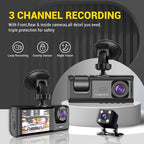 RESIGILAT - Camera auto tripla FullHD, 3 camere-fata/spate/interior, ecran 2'', G Senzor