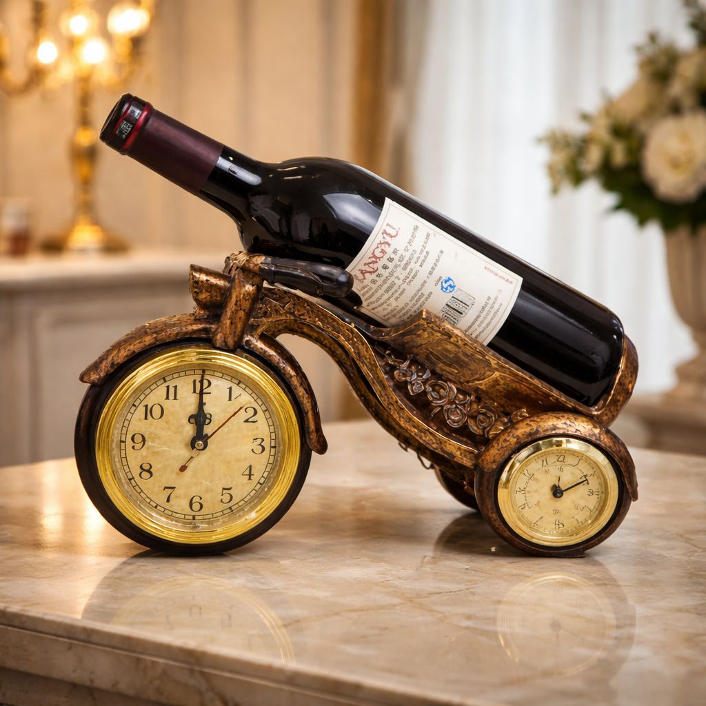 Suport Decorativ pentru Vin cu Ceas – Model Cai / Model Elefant Imagine principală a produsului