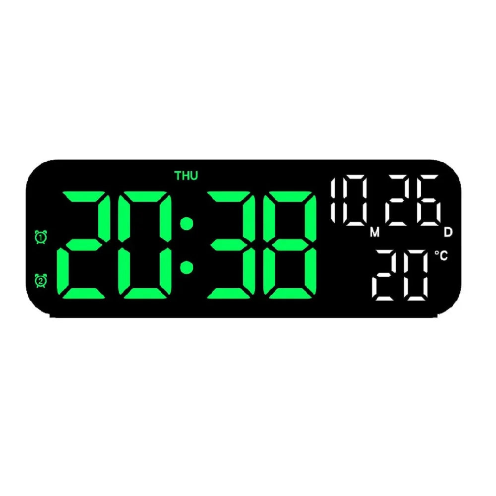 Ceas digital de perete cu afisaj LED, afisare temperatura si data, mod de noapte