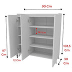 Dulap multifunctional cu 3 usi, Design scandinav modern 103.5 x 90 x 30cm