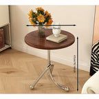 Masuta laterala moderna cu blat rotund si picioare metalice cromate – Design elegant pentru living 40 x 40 x 51 cm