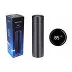 Termos smart cu afisaj LED, indicator temperatura, 500 ml, negru, otel inoxidabil