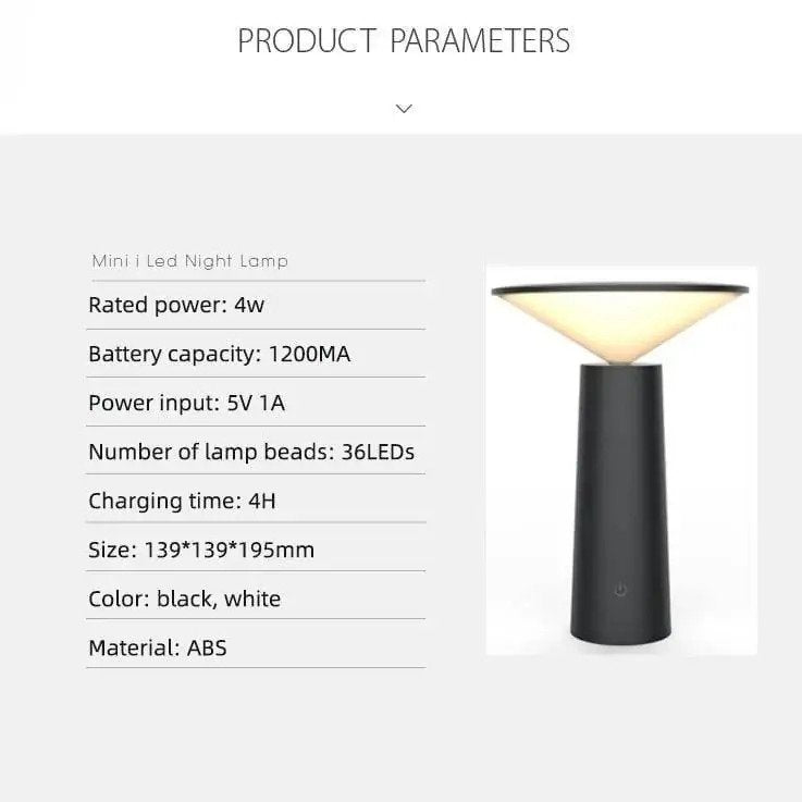 Mini Lampă de birou, LED, cu lumina indirecta, touch control, incarcare USB, rotire 40°