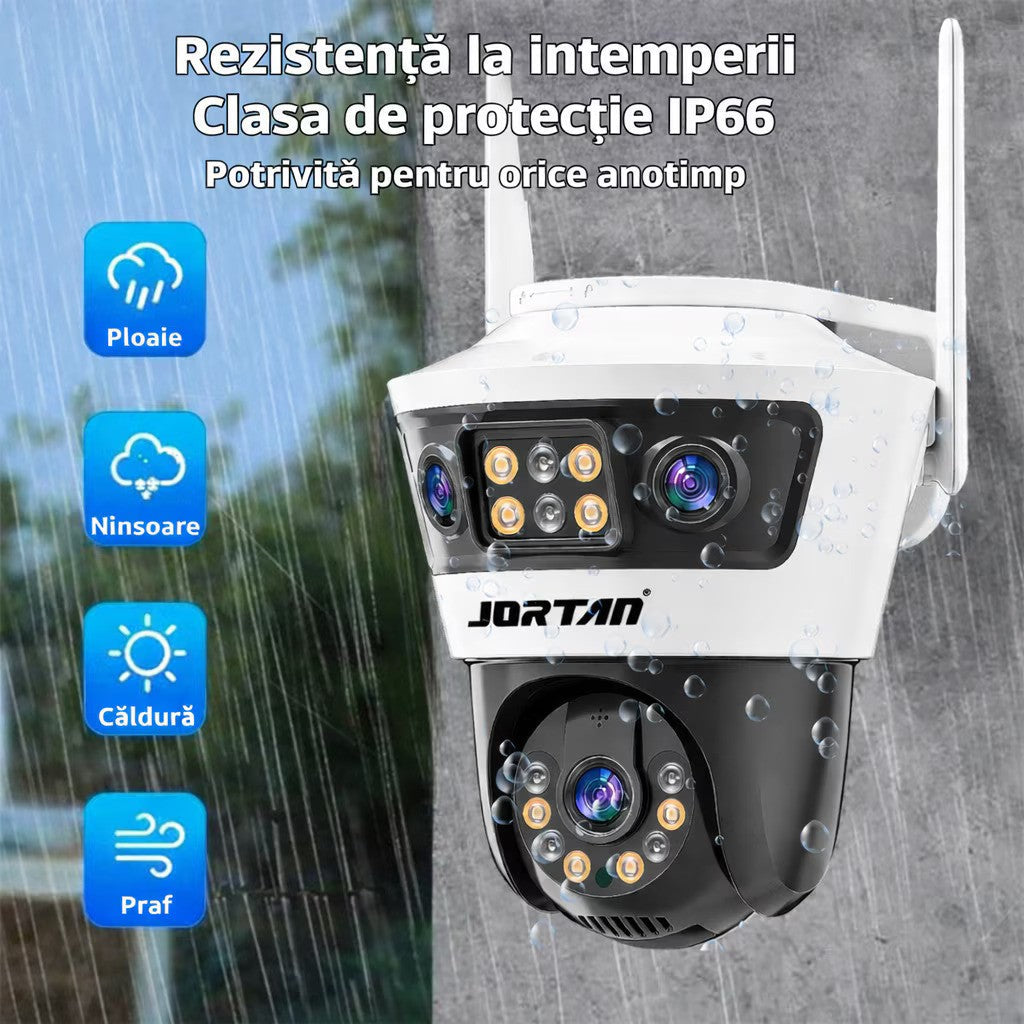 Cameră de supraveghere cu 2 Lentile, PTZ 355°, Jortan JT-4