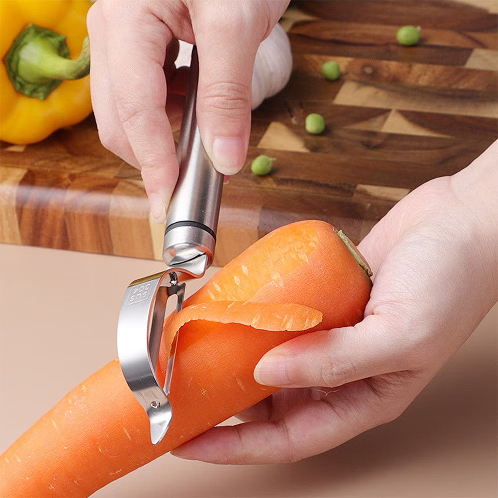 Taietor inox pentru legume si fructe otel inoxidabil, design ergonomic Imagine secundară a produsului