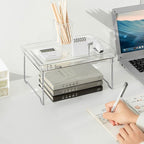 Organizator pliabil pentru Bucătărie, sistem de stivuire, picioare inox, 29 x 21 x 16 cm, transparent