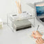 Organizator pliabil pentru Bucătărie, sistem de stivuire, picioare inox, 29 x 21 x 16 cm, transparent