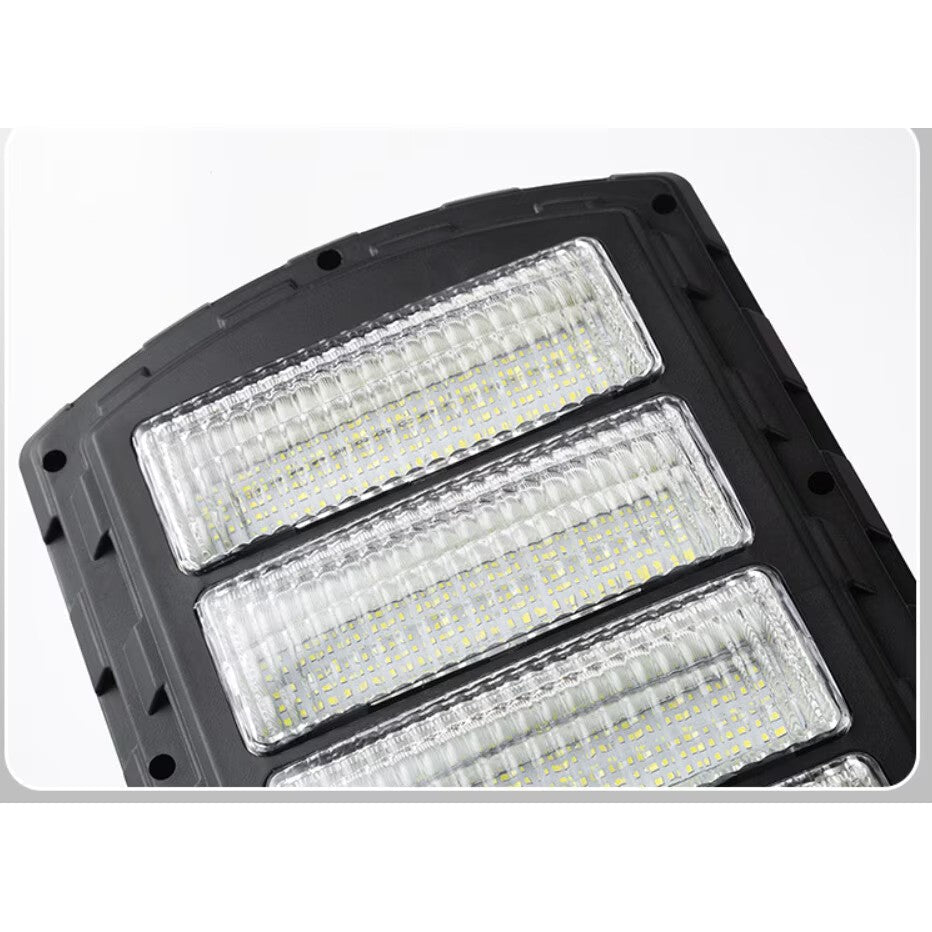 Lampă Solara Stradala, Dreptunghiulara 600W cu 12 Celule Telecomanda si Suport Metalic, Lumina Puternica