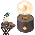Veioza LED, lumina calda, neagra, alimentare baterii, moderna