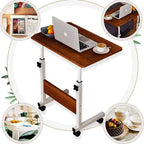 RESIGILAT - Masuta laptop reglabila, mini birou cu roti, 80 cm x 40 cm