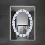 Oglindă LED ovala premium 60x80, cu touch, dezaburire si lumina reglabila