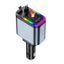 Încărcător Auto Retractabil 4-in-1 Fast Charge, 2 Cabluri Retractabile Lightning & Type-C, Iluminare RGB