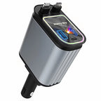 Încărcător Auto Retractabil 4-in-1 Fast Charge, 2 Cabluri Retractabile Lightning & Type-C, Iluminare RGB