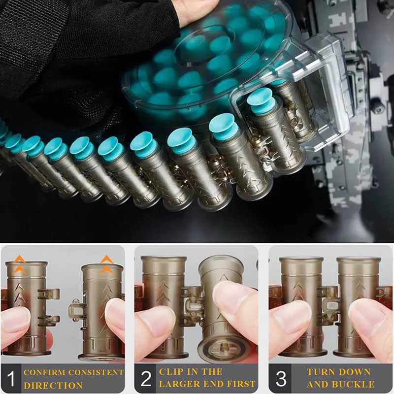 Set 30 cartuse cu 30 gloante moi de rezerva pentru mitraliera Imagine principală a produsului