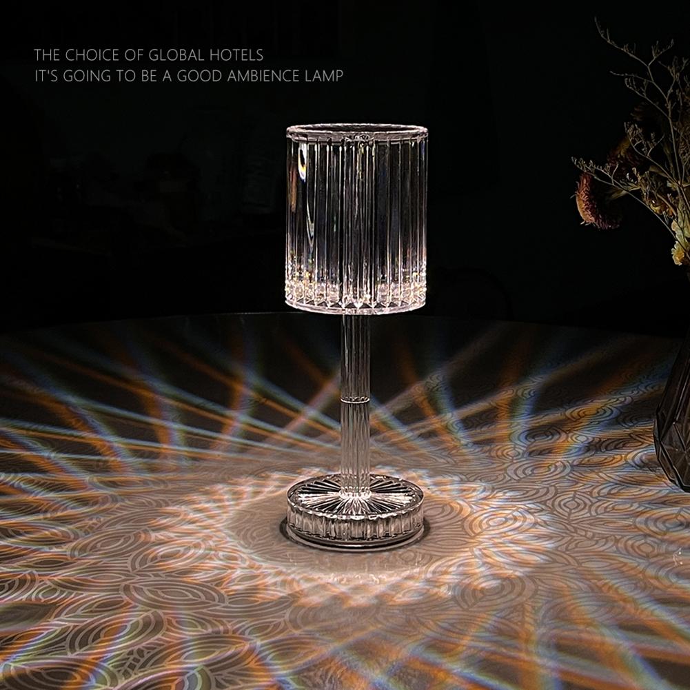 Lampă de masa wireless din cristal acrilic cu touch si incarcare prin USB