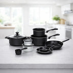 Set Bucătărie Complet, 22 Piese cu Oale, Tigai, Wok, Tavi si Accesorii pentru Gatit, Negru