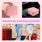 Geanta Cosmetica Pentru Make-up cu Oglindă LED cu Touch, 26x23x11 cm