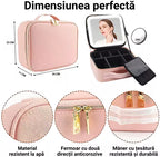 Geanta Cosmetica Pentru Make-up cu Oglindă LED cu Touch, 26x23x11 cm