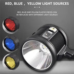 Lanterna solara LED, portabila, 6 moduri de lumina, 3 filtre de culoare