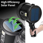 Lanterna solara LED, portabila, 6 moduri de lumina, 3 filtre de culoare