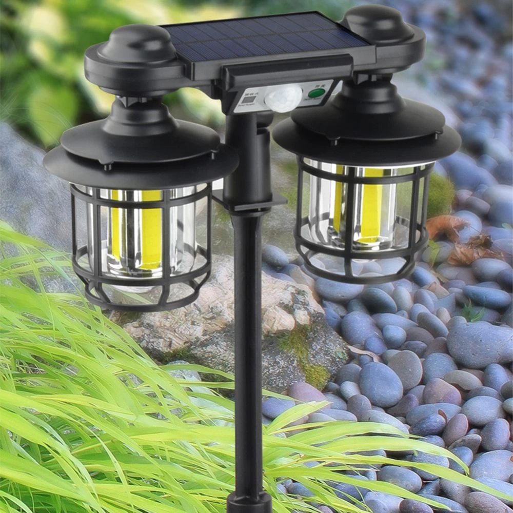 Felinar solar dublu, 192 LED, cu senzor miscare, telecomanda si suport, 30W Imagine principală a produsului