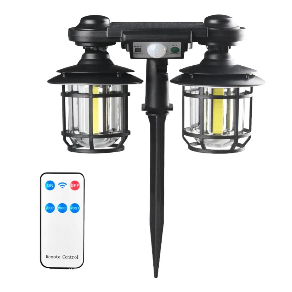 Felinar solar dublu, 192 LED, cu senzor miscare, telecomanda si suport, 30W Imagine secundară a produsului