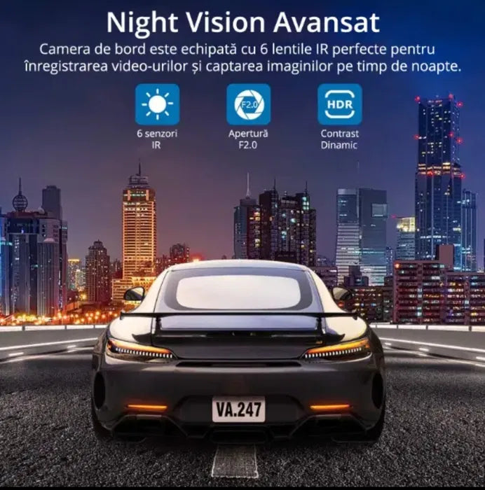 Camera auto dubla, Full HD, Rezolutie 1080p pentru Siguranța Casei