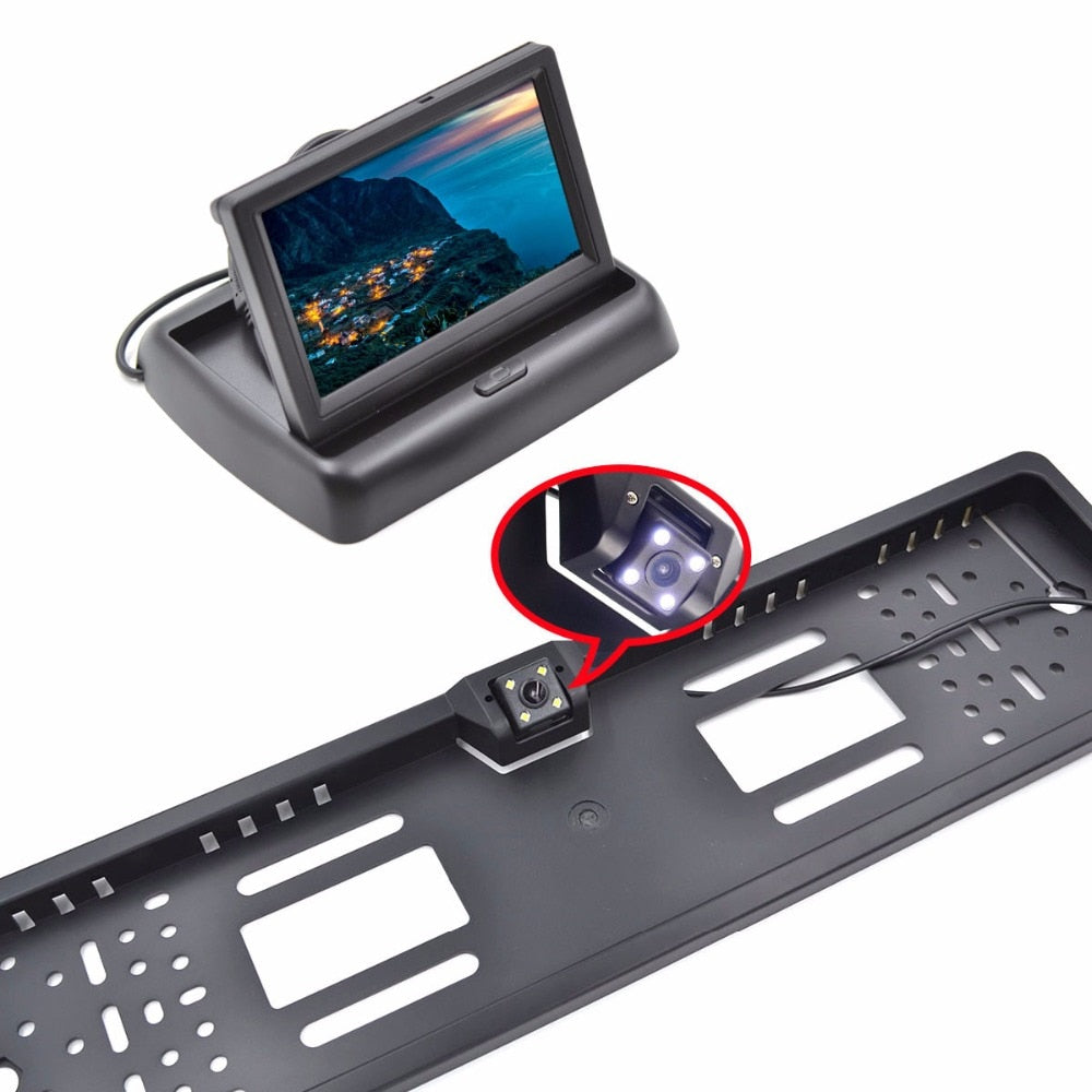 Set suport numar cu camera video marsarier si display pliabil LCD TFT 4.3" Imagine principală a produsului
