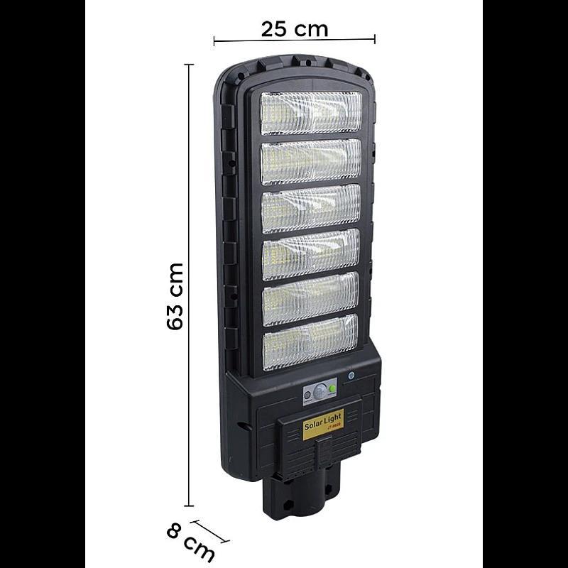 Lampă Solara Stradala, Dreptunghiulara 600W cu 12 Celule Telecomanda si Suport Metalic, Lumina Puternica