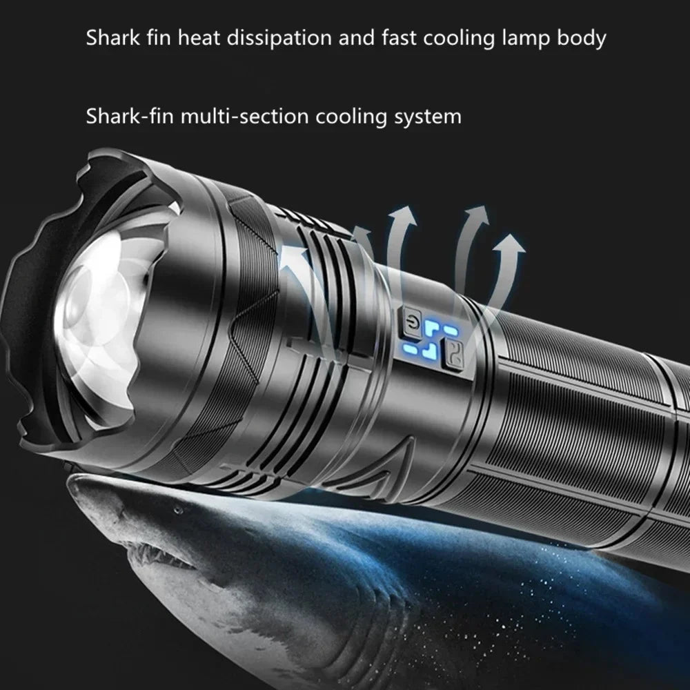 Lanterna profesionala cu LED laser, incarcare Type-C, 4 acumulatori inclusi